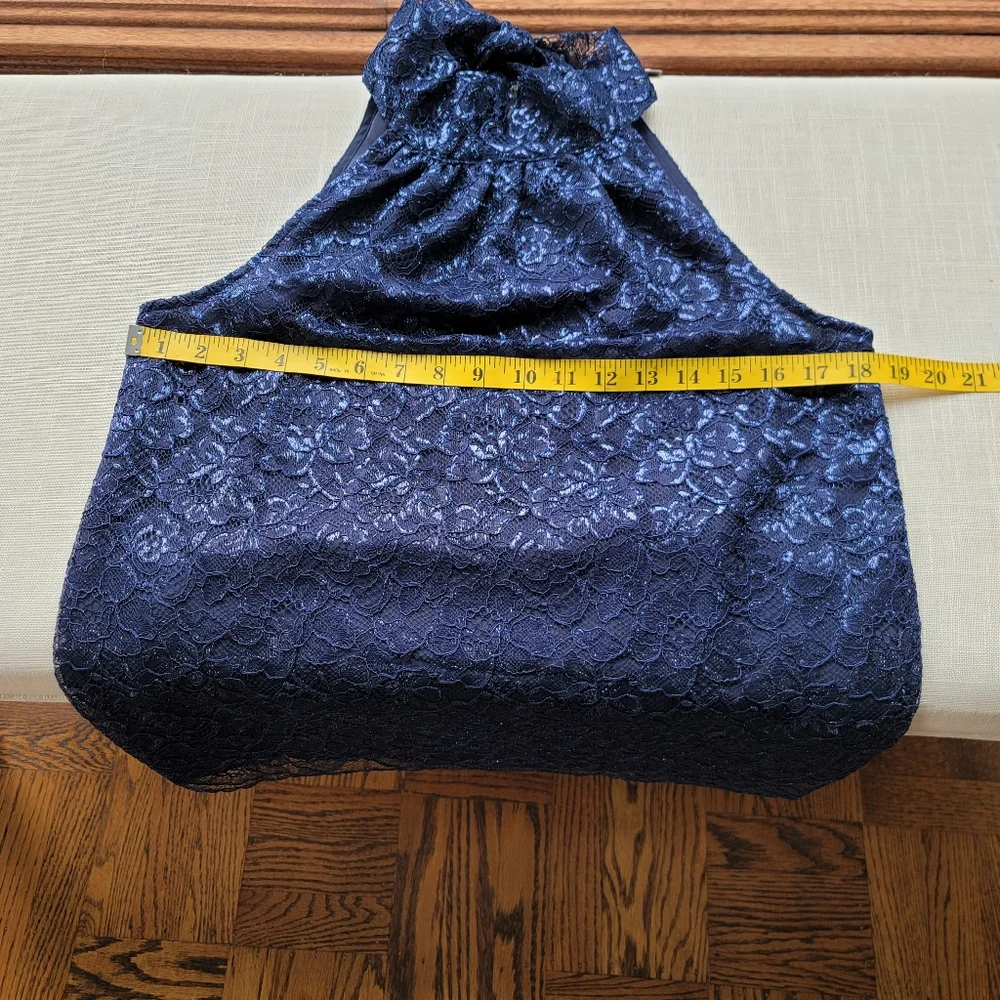 New! J CREW sz XS X-Small Halter Top Navy Blue Metallic NWT